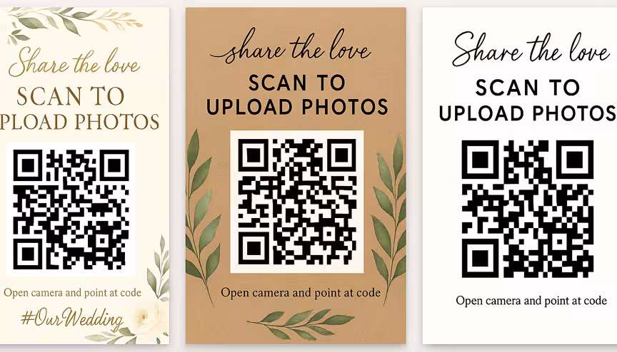 QR-Codes für Hochzeitsfotos